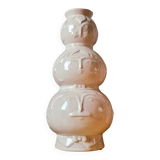 Totem vase faces in ceramic