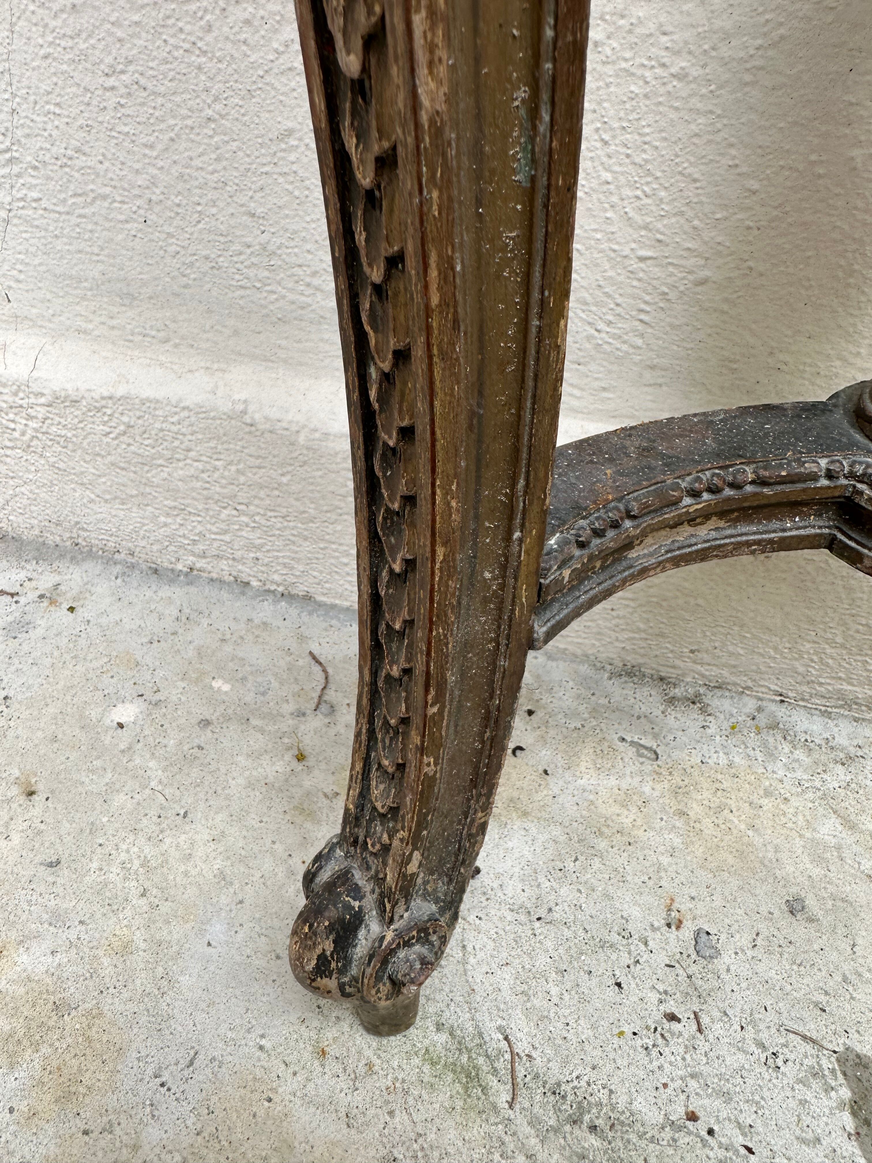 Wall lamp console - half moon carved wood old gilded