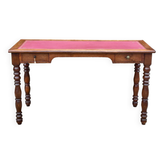 Elegant flat desk in solid oak 19th century