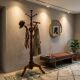 Antique coat rack in lime wood stained walnut, Italy, 19th century.