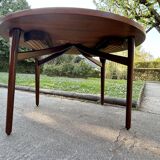 Round rosewood dining table by H. Henning for B. Hansen, 4/8 people.