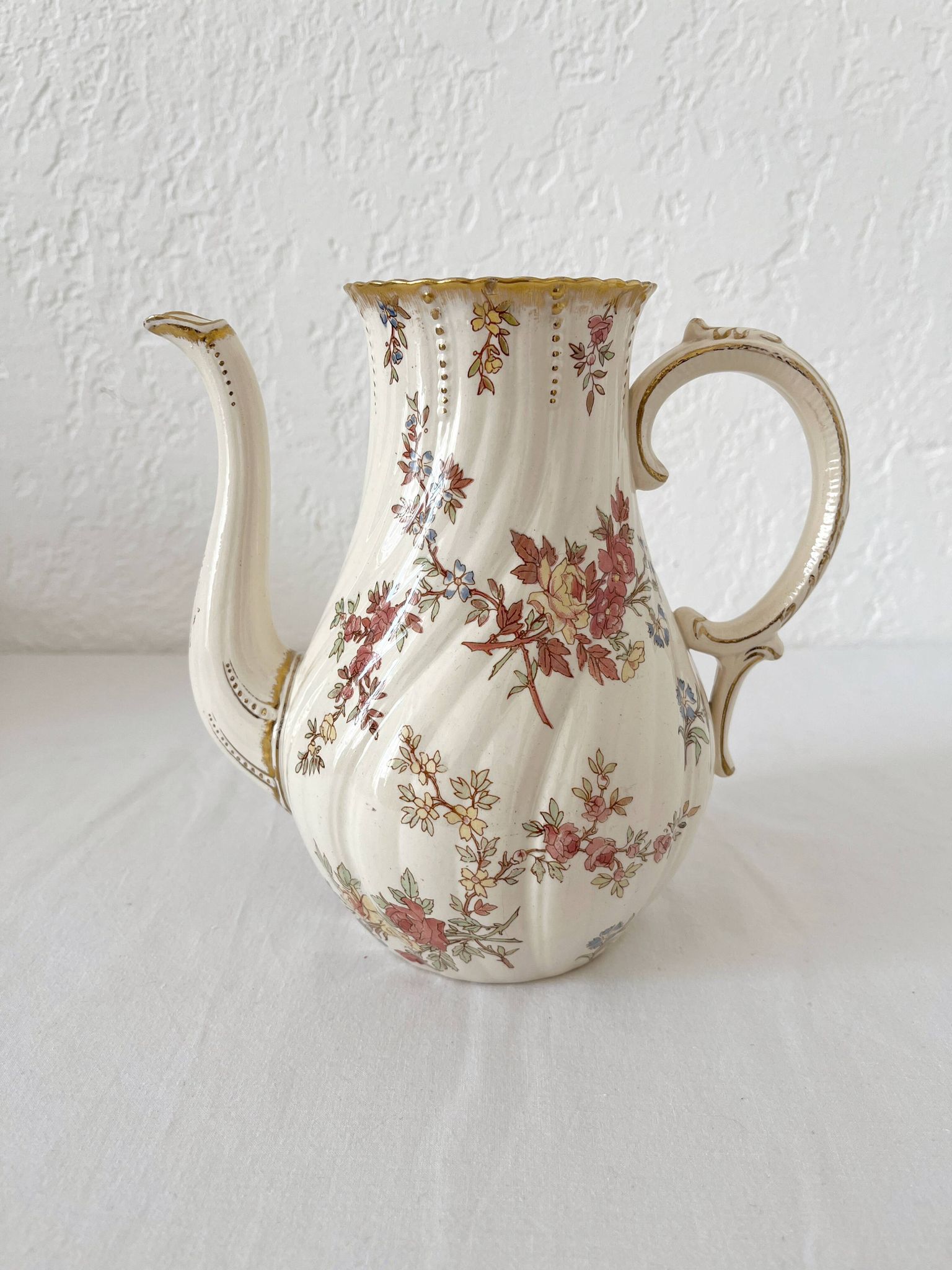 Louis XV style ironstone coffee pot from Sarreguemines