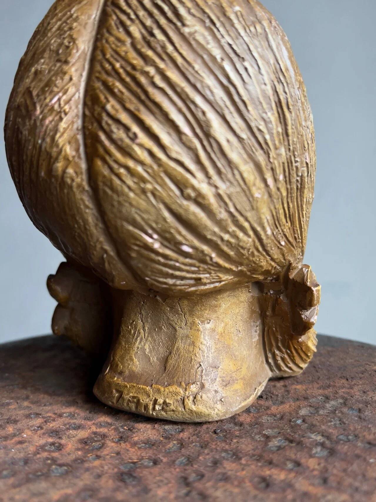 Stoneware head of a girl sculpture | Netherlands | 1970s