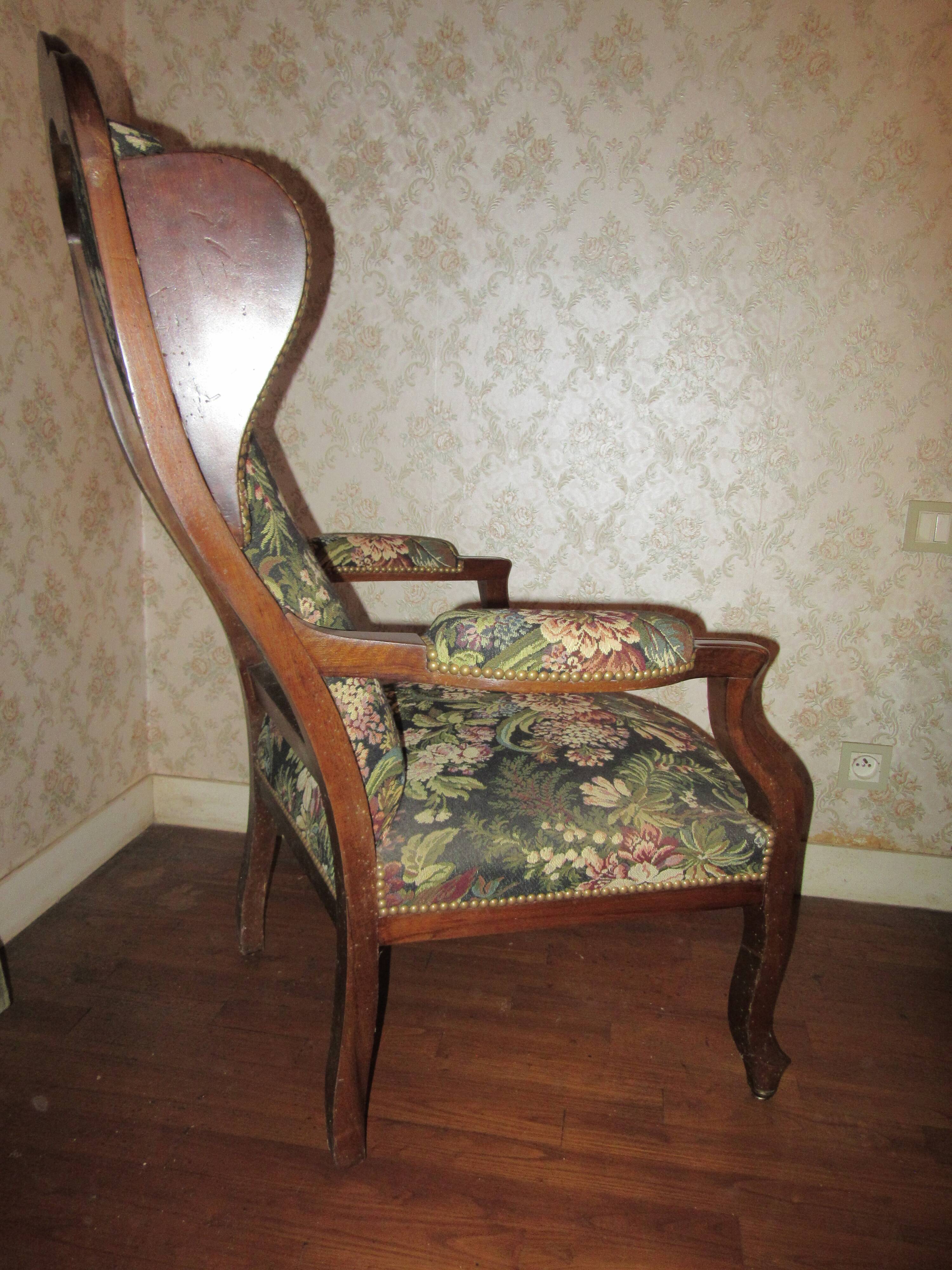 Two Voltaire armchairs