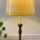 Candle holder lamp with walnut effect, vintage.
