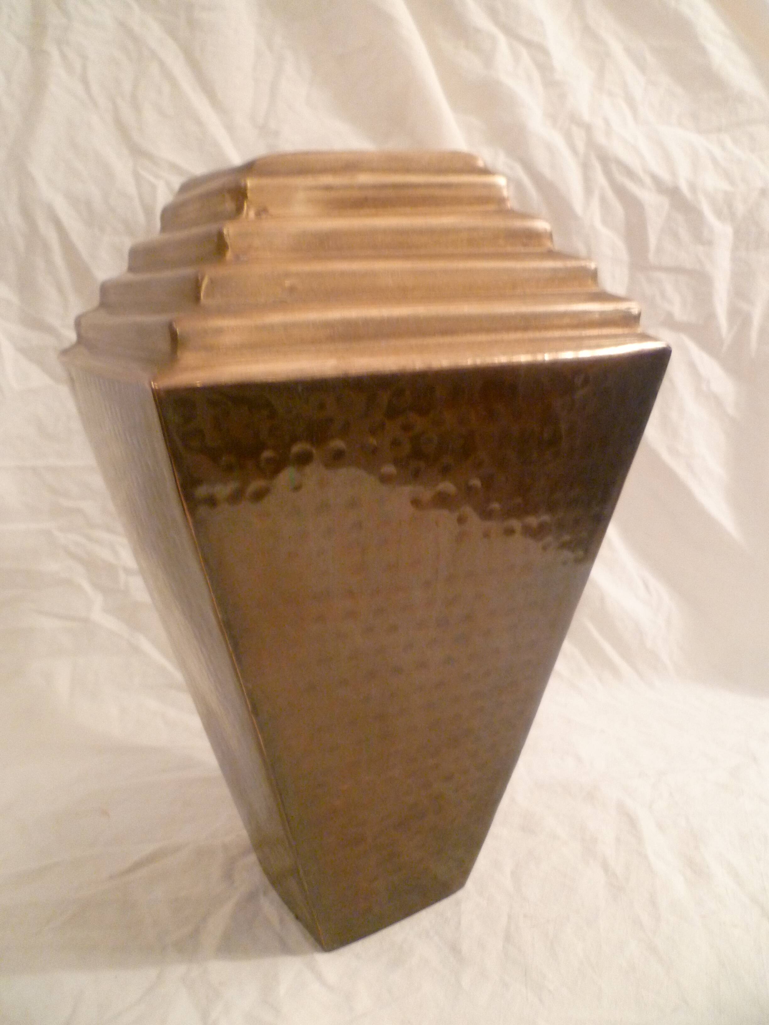 Collector hammered copper vase design