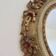 Large round wall mirror, baroque, floral pattern, rococo, 1970s