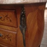 Pair of Louis XV style bedside tables in marquetry