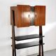 Midcentury Italian Freestanding Modular Bookshelf In Teak And Brass