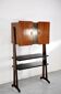 Midcentury Italian Freestanding Modular Bookshelf In Teak And Brass