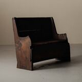 Alpine larch wood storage bench, Folk Art, Piedmont, 19th century