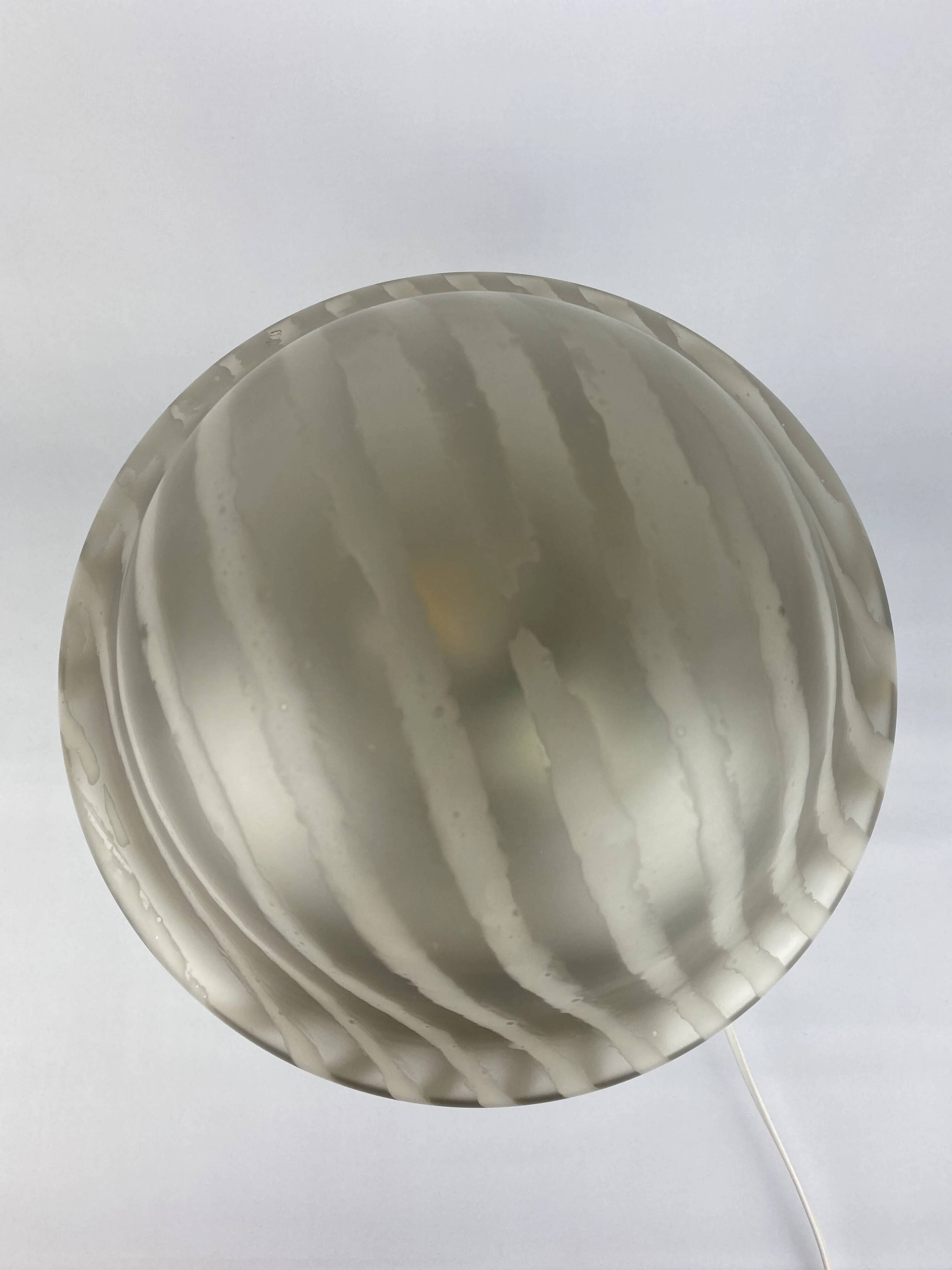 Large mushroom table lamp by Peill and Putzler in smoked glass XL 1970