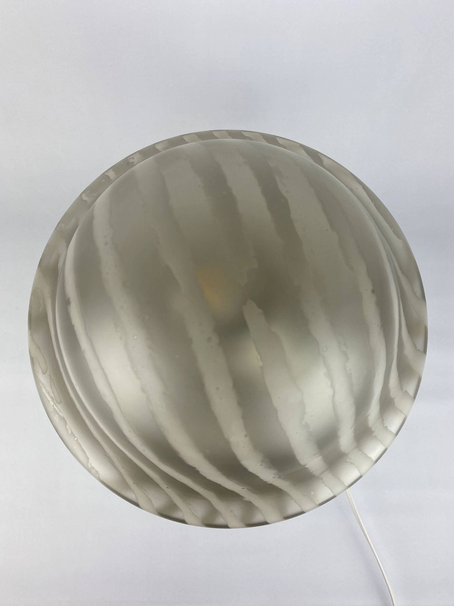 Large mushroom table lamp by Peill and Putzler in smoked glass XL 1970