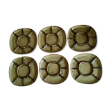 Assiettes à tapas en céramique façon grès 1970