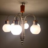 Space Age chrome and globe pendant light, Italy, 1960-70