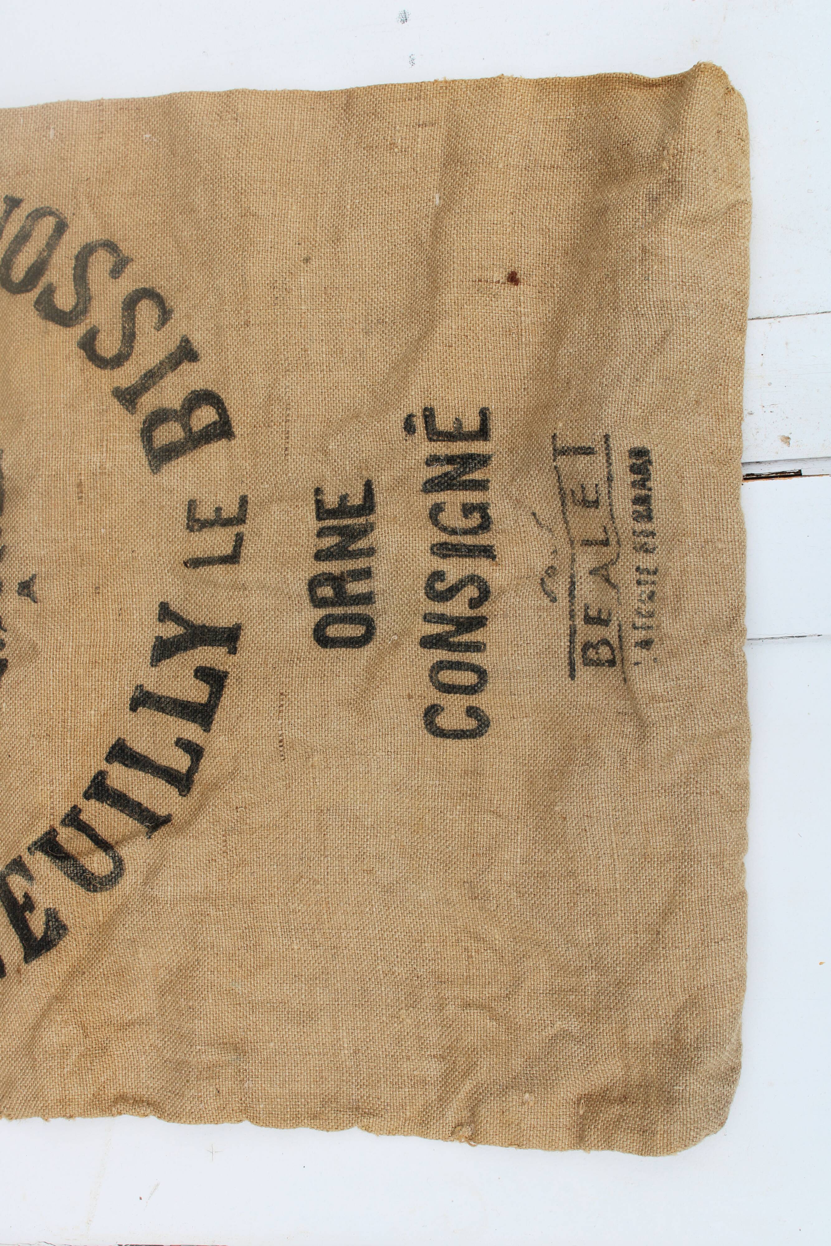 Old burlap bag "Letessier Minoterie"