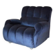 Fauteuil italien moderne en velours bleu