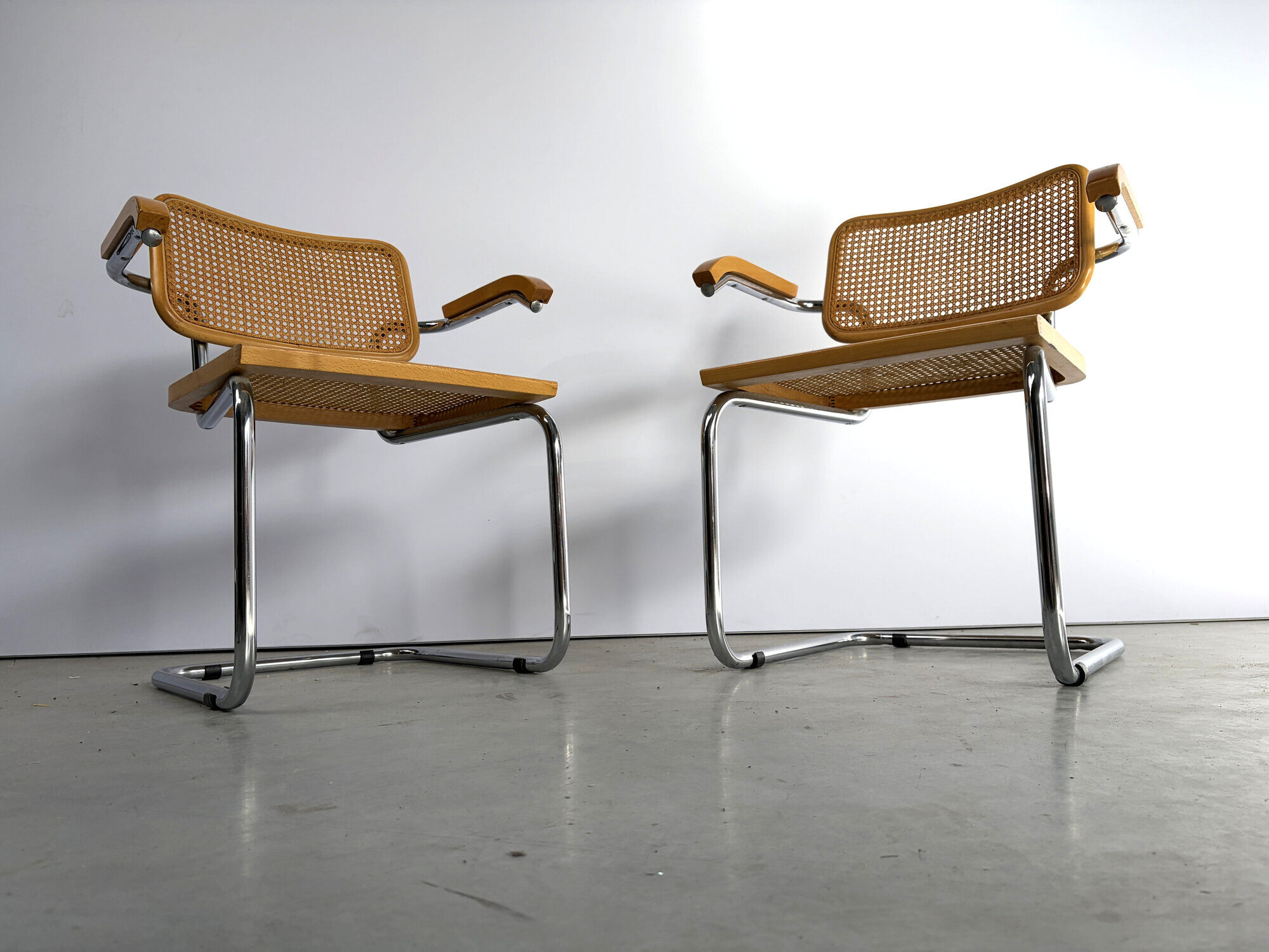 Vintage cantilever chairs attributed to Marcel Breuer 'Cesca' chair - 1970s - set of 2