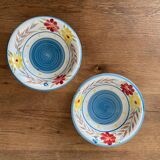 Set of two flowered soup plates