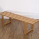 Vintage wooden slat bench 1970