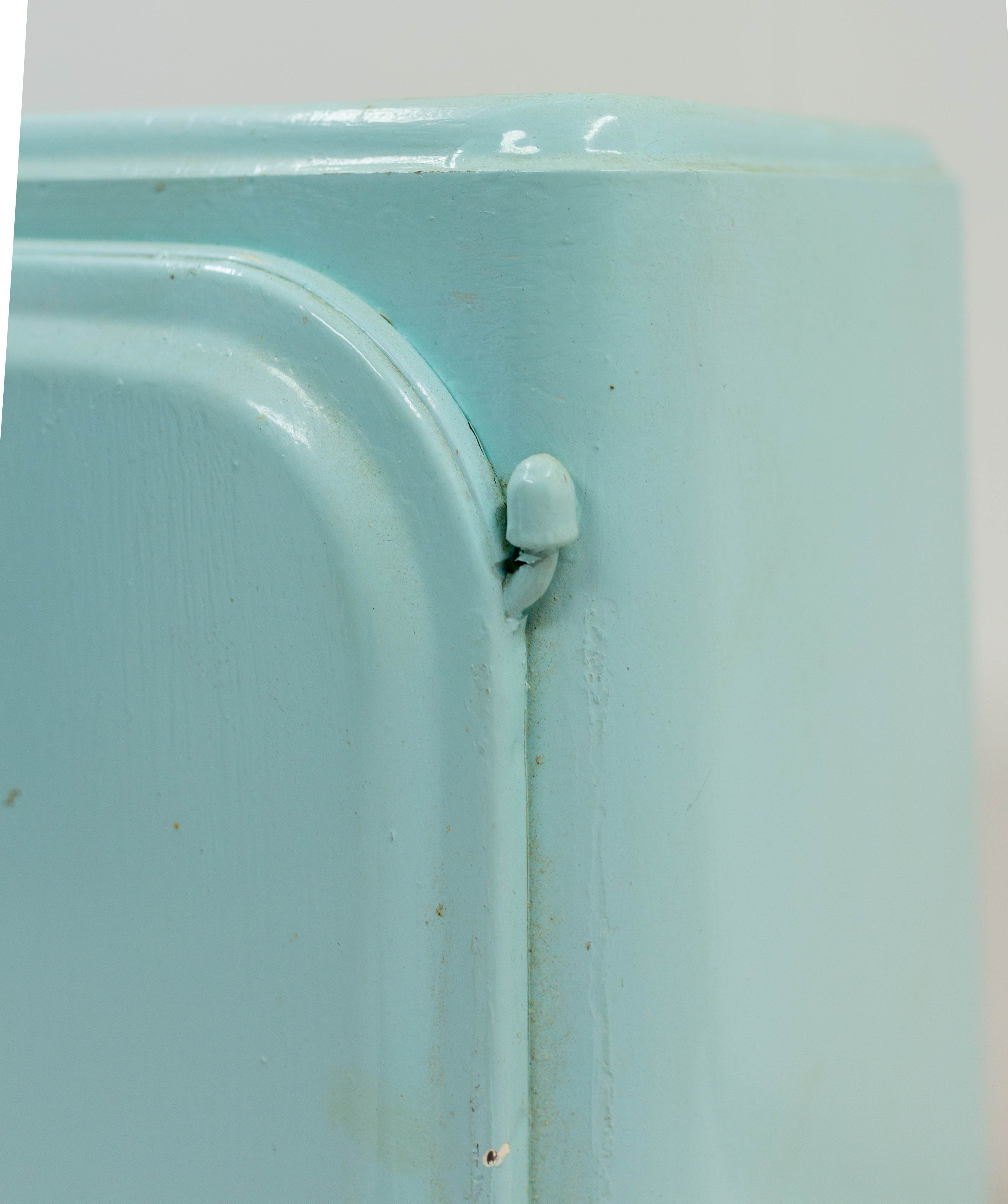 Pharmacy cabinet blue sheet metal