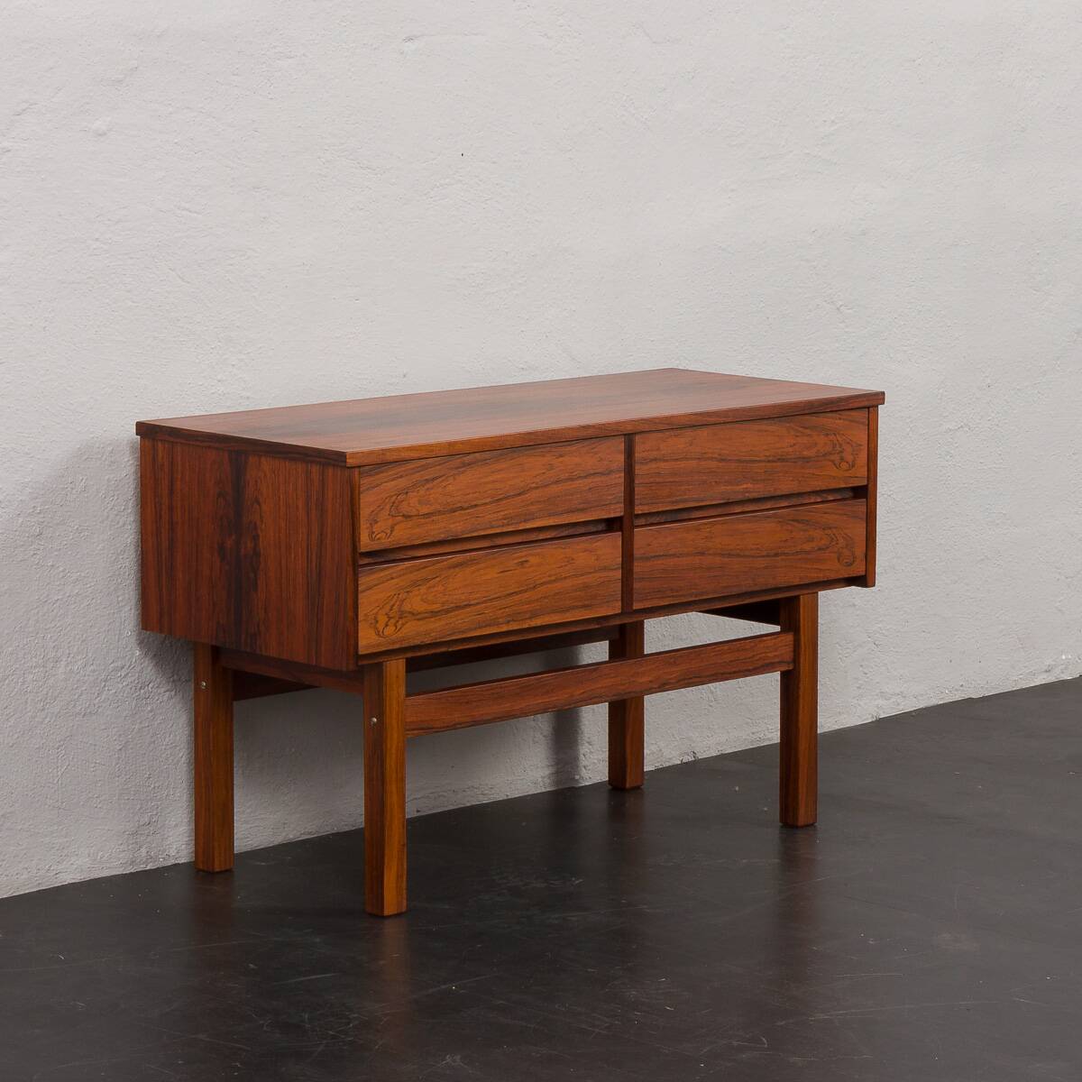 Scandinavian mid-century rosewood mirror with console, Denmark, 1960s