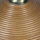 Pencil split reed, rattan, bamboo & brass pendant lamp, italy, 1970s