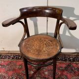 Fischel office chair in curved wood