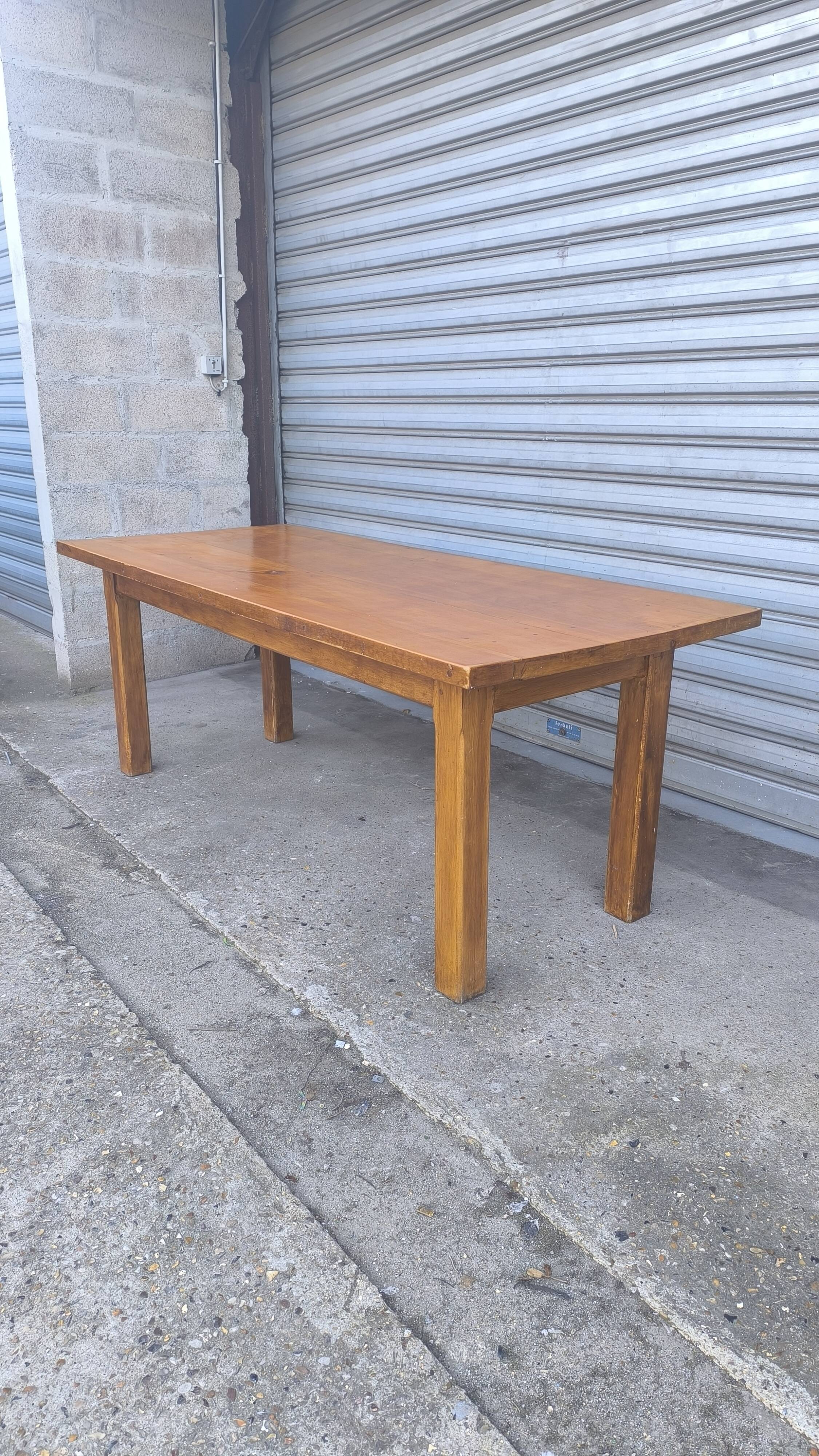 Solid elm farmhouse table, 1960s