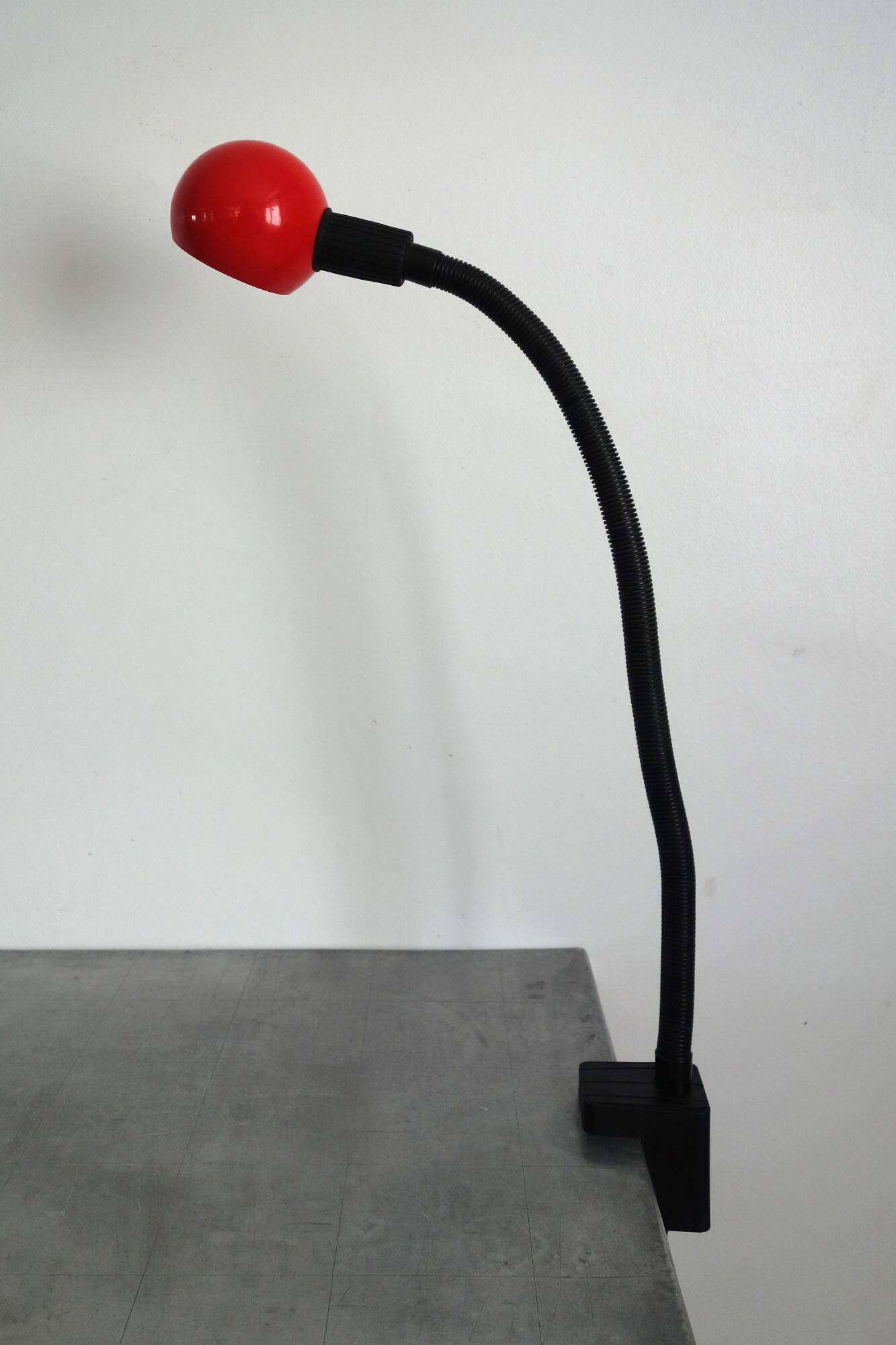 Vintage black and red clip desk lamp