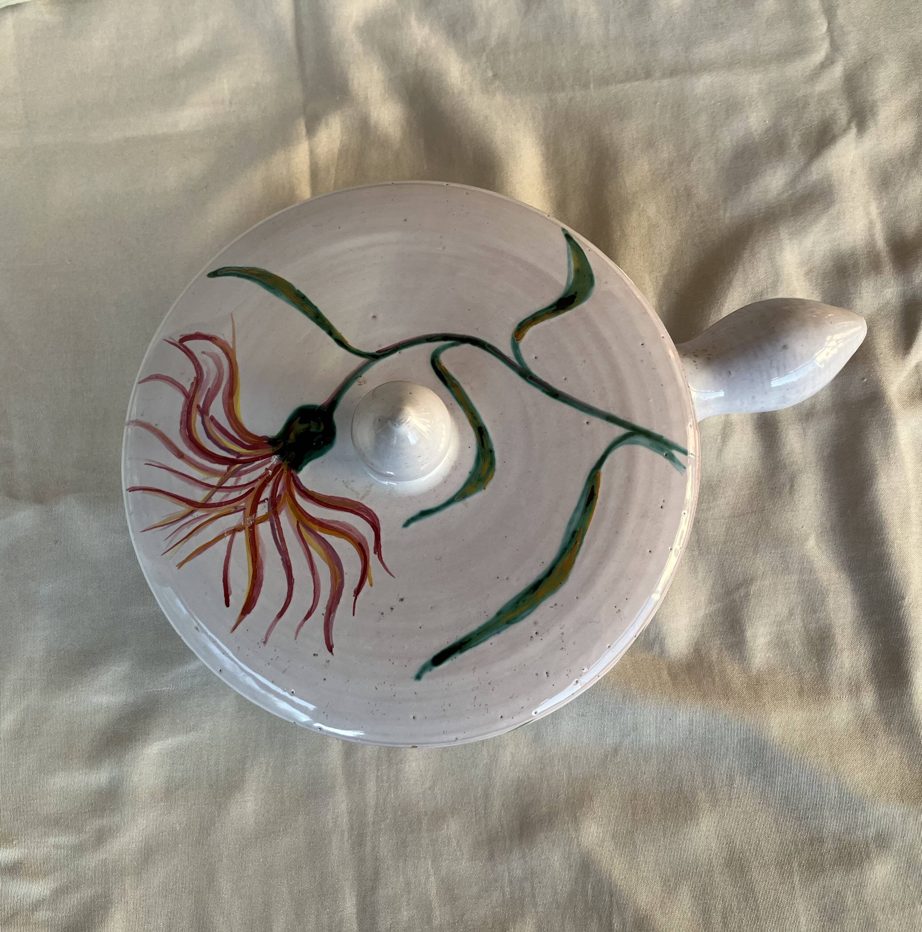 Signed ceramic candy box