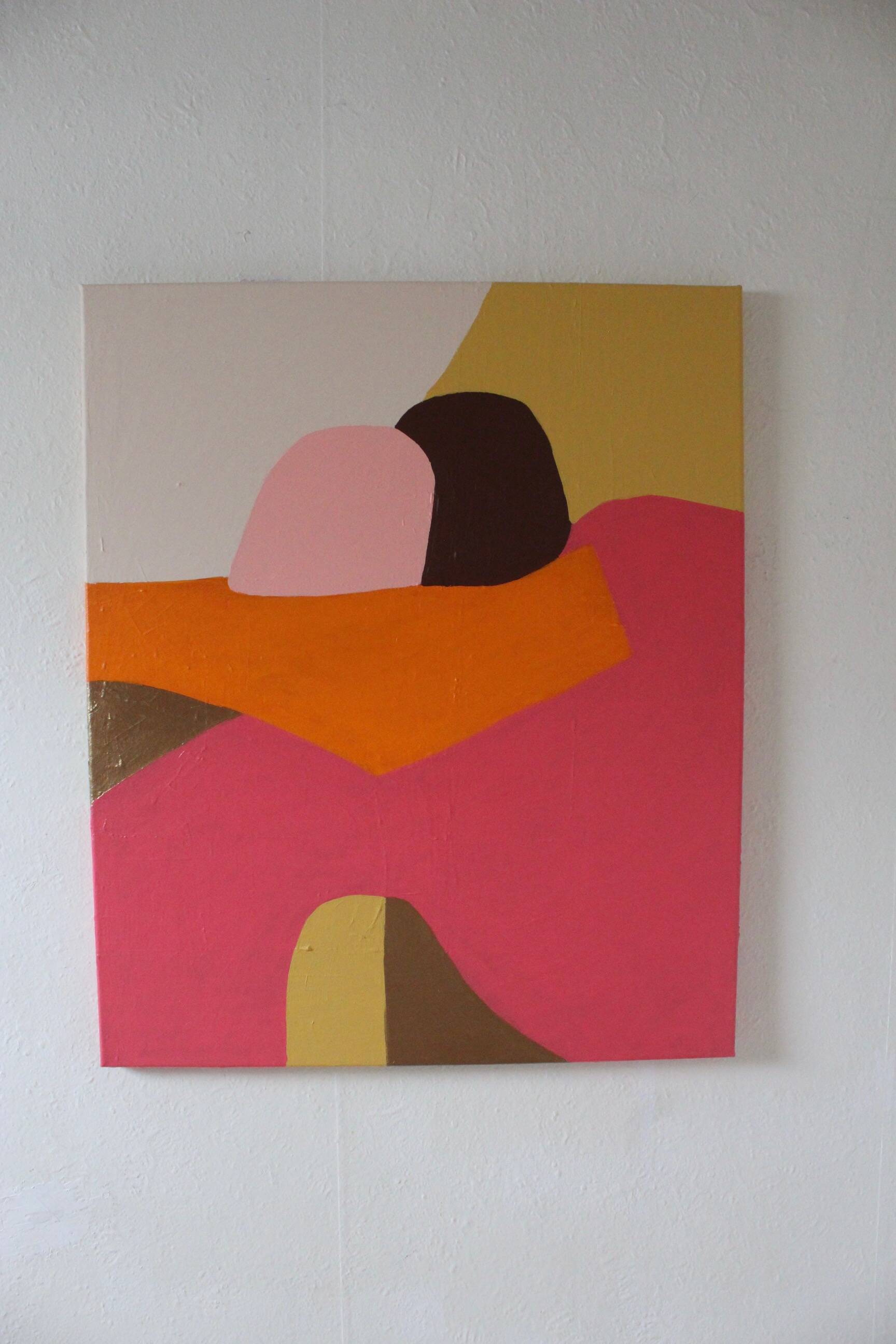 Dans tes bras , peinture couple 55x45cm