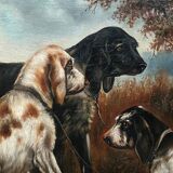Painting "Hunting Dogs" Henri Schouten (1857-1927)