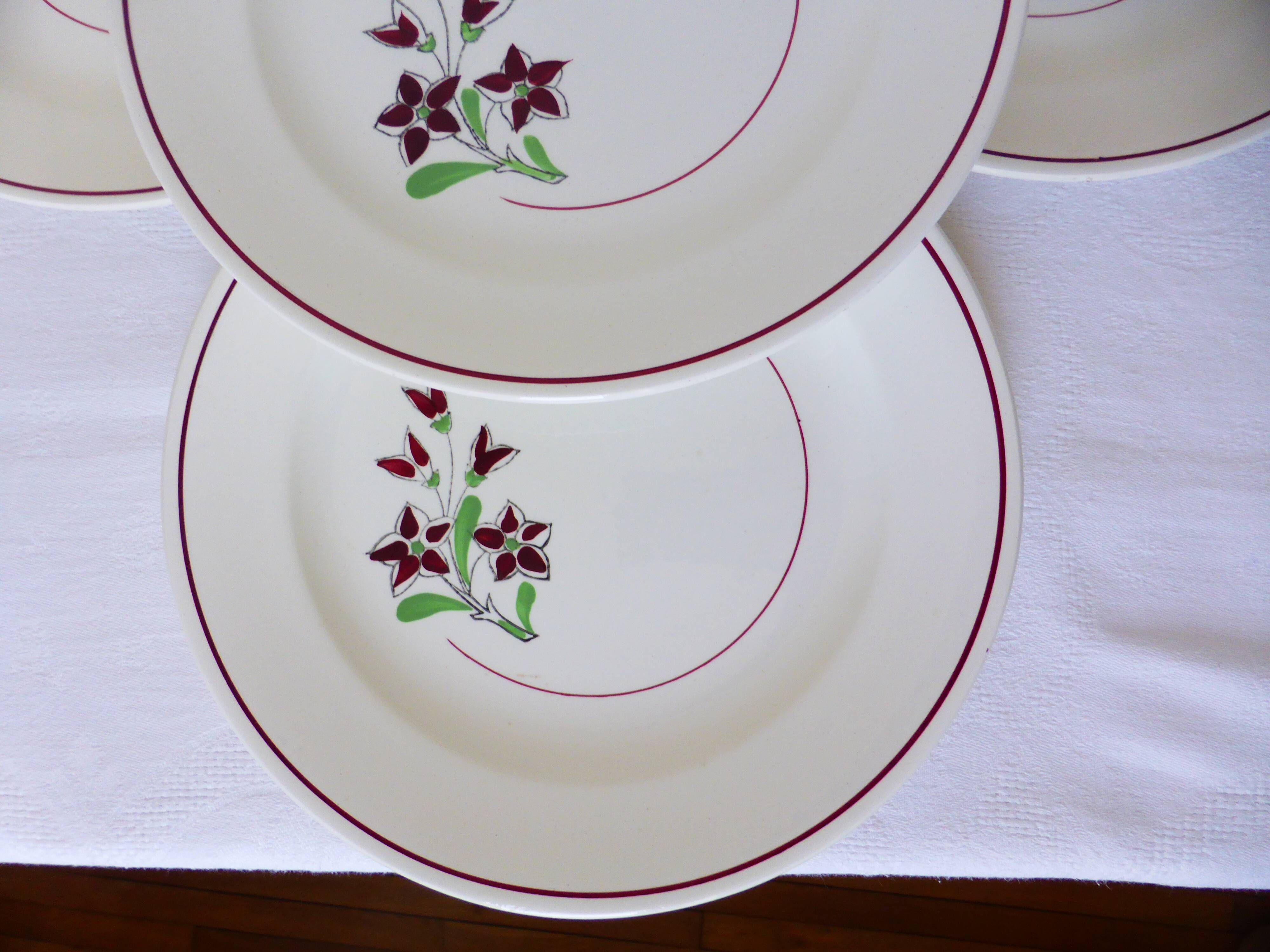 Set of 4 vintage dinner plates from the Salins factory 210636