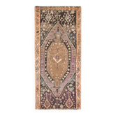 1970s Vintage Turkish Oushak Handmade Wool Cotton Orange Area Rug 181x414