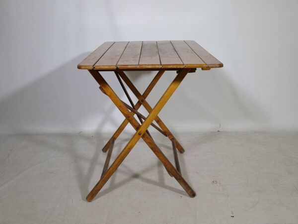 Ensemble de meubles de jardin pliants en bois massif vintage, ensemble de 3, années 1970