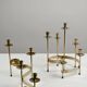Set of Brass “Swirl” and “Spiral” Candle Holders by Gunnar Ander for Ystad-Metall, Sweden, 1960s