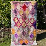 Colorful berber carpet boucherouite 113x217cm