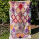 Colorful berber carpet boucherouite 113x217cm
