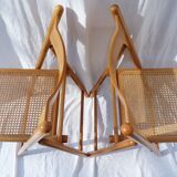 Duo of canned folding chairs