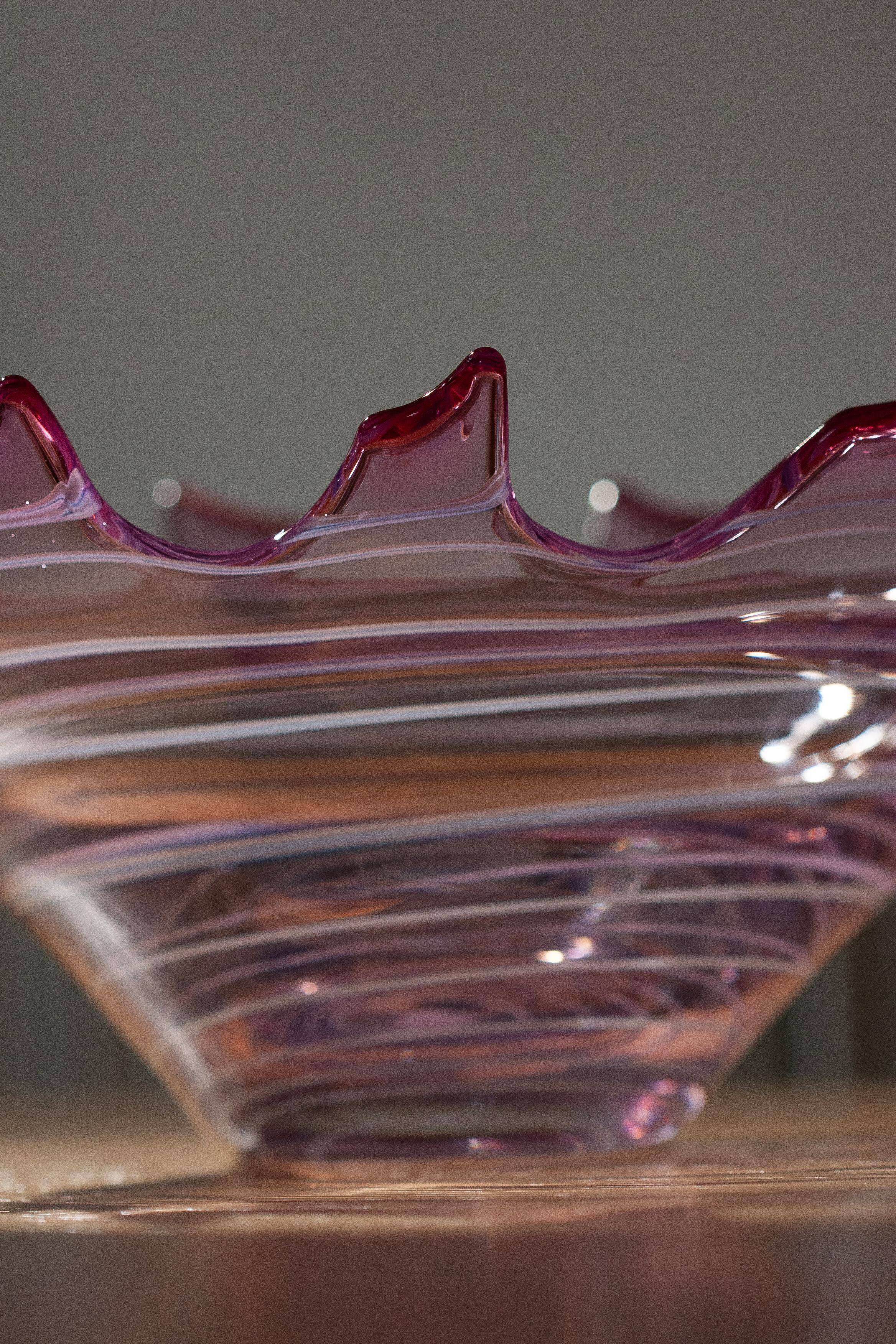 Vintage Rose Murano Mid-Century Decorative Bowl Plate, Italy, 1960s