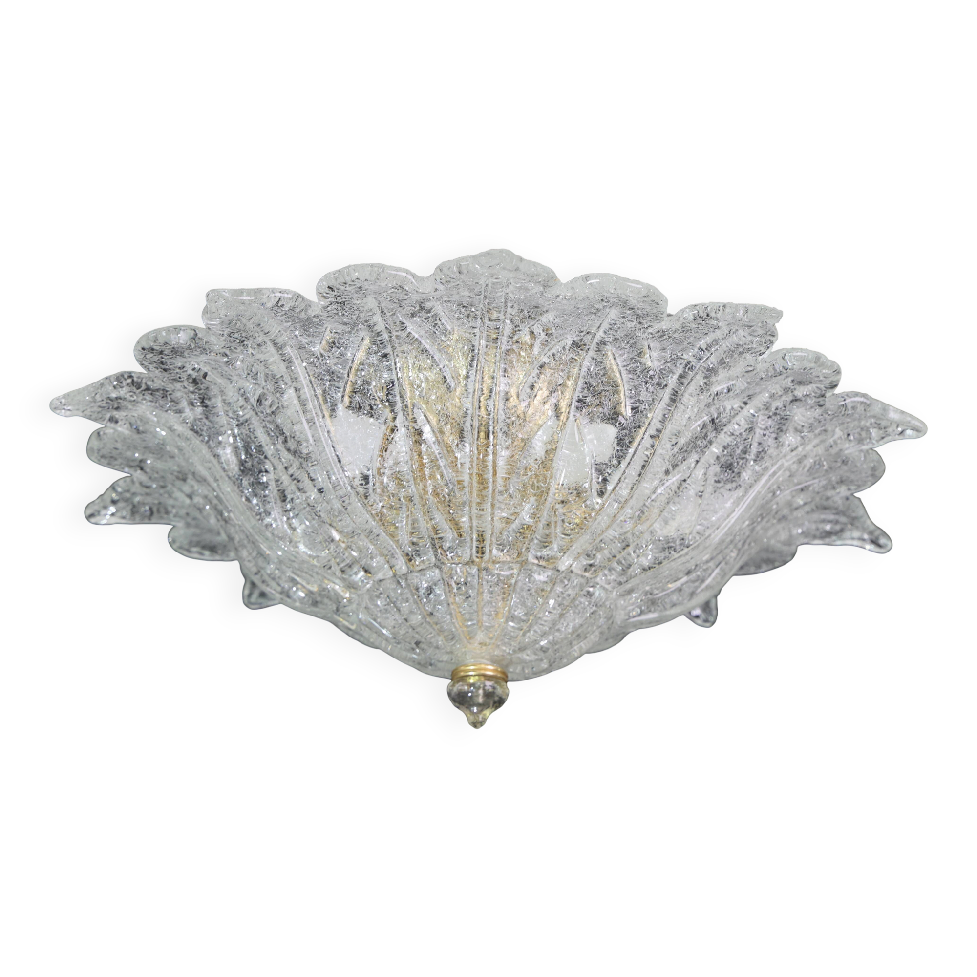 Set of 3 Amsterdam Palmetta, Italian Murano Glass Ceiling Light or Flush Mo