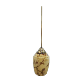 Art deco hanging lamp with marbled glass shade