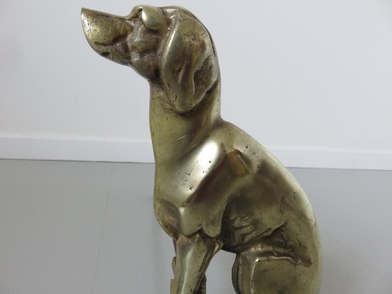 Pair of "dog" channels in solid bronze 30/40