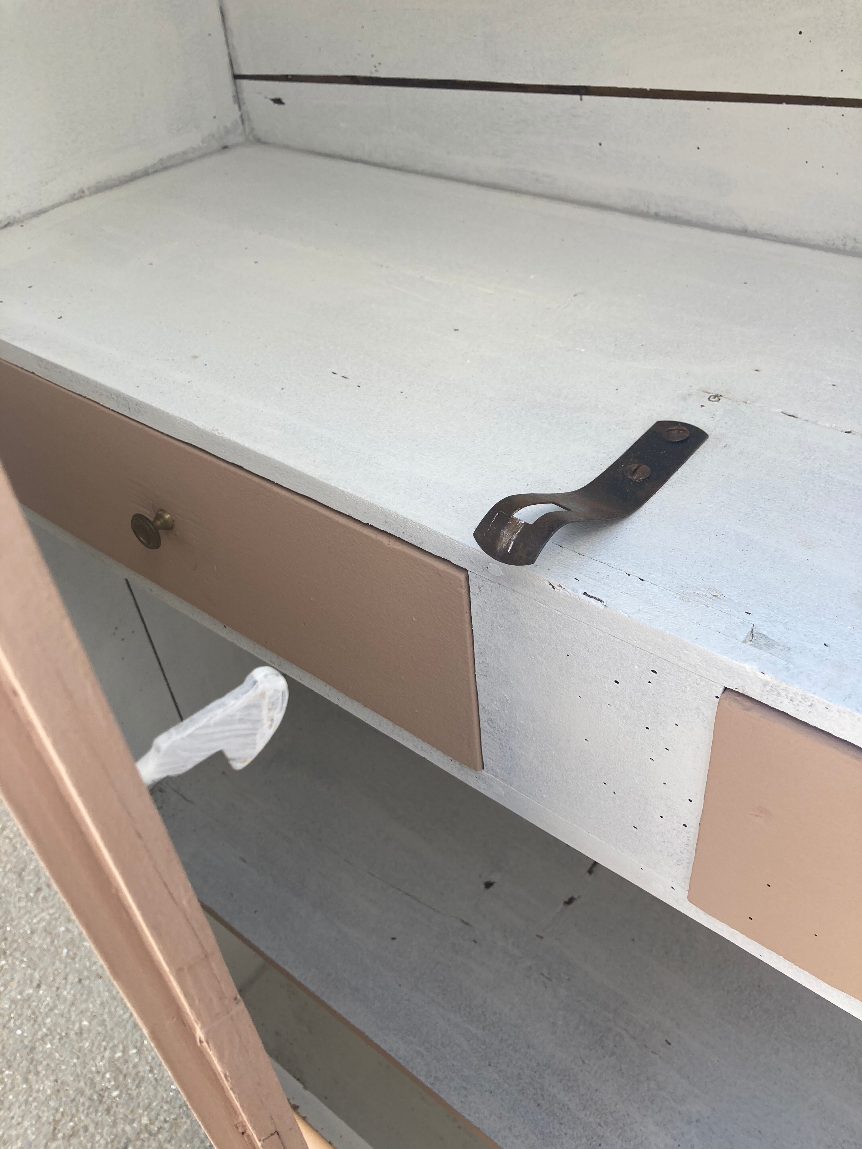 Painted cupboard made of solid wood