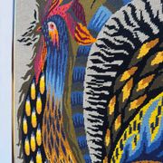 Flamboyant rooster tapestry from the 70s