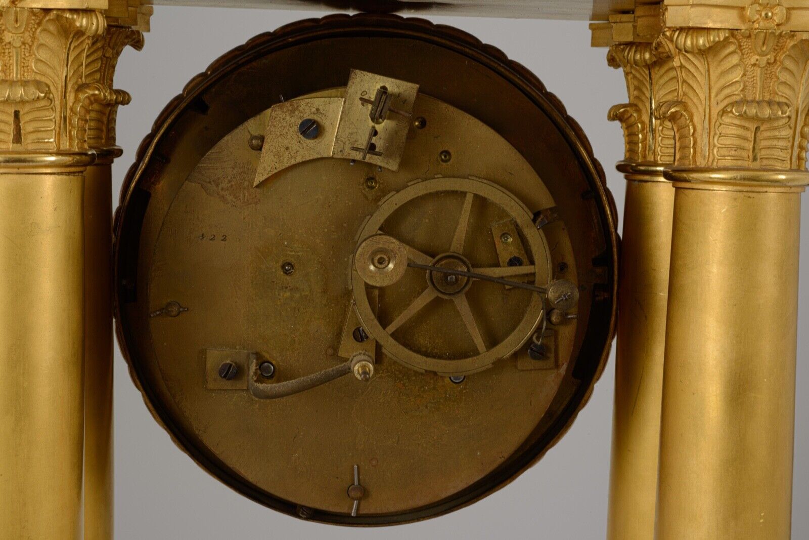 Pendulum portico period restoration bronze dore early nineteenth