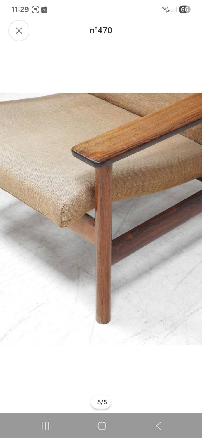 Fauteuil scandinave en teck dans le goût de Grete Jalk
