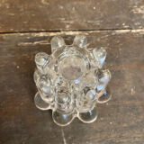 Set of 4 Vintage Glass Moulded Candle Holders 1970s France
