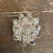 Set of 4 Vintage Glass Moulded Candle Holders 1970s France
